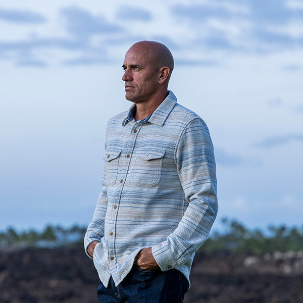 Kelly Slater wearing Onmartwift Blanket Shirt